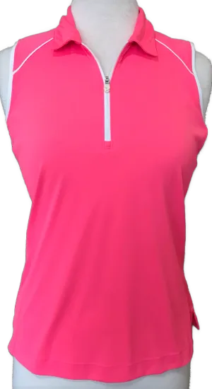 Slazenger Hot Pink 1/4 Zip Sleeveless Top Size M