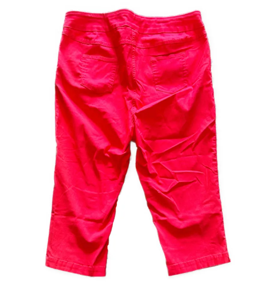 Slimsation Hot Pink Women's Pull-on Golf Capris Size 18