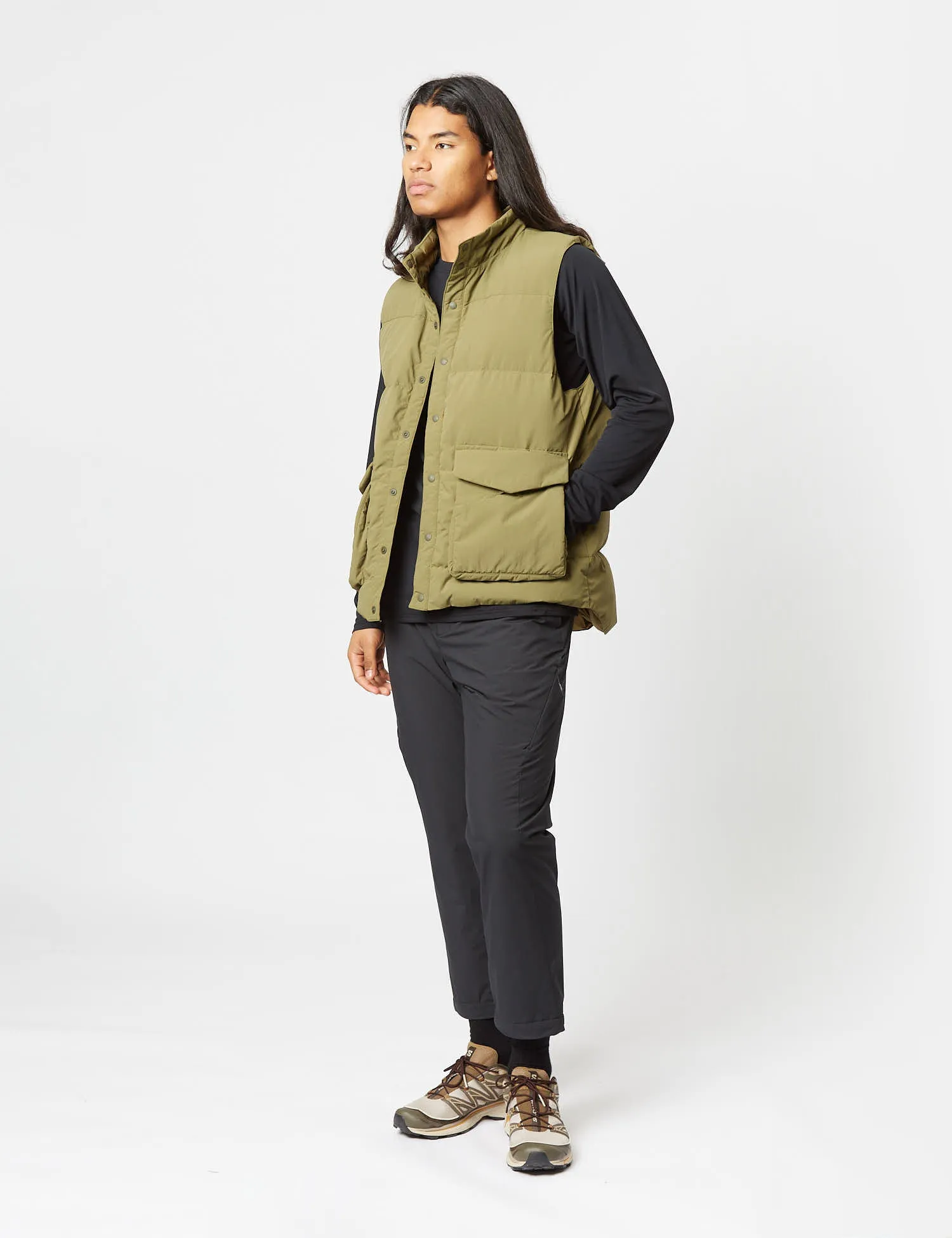 Snow Peak Recycled Down Vest - Olive Green