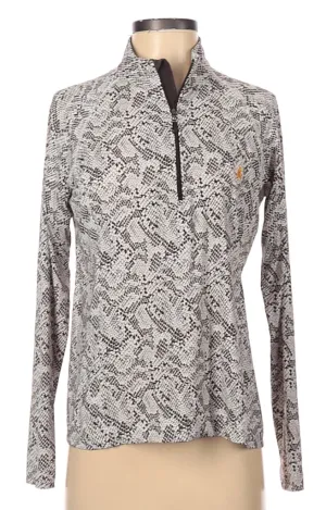 Sport Haley Brown & Cream Ivory Snake Print Pullover with Logo Size S