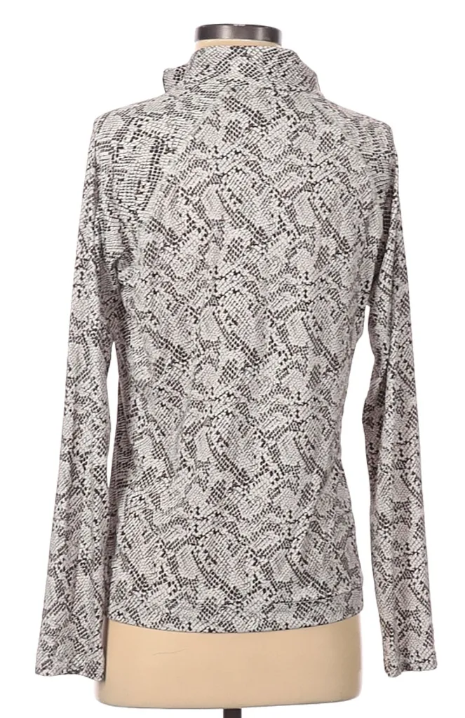 Sport Haley Brown & Cream Ivory Snake Print Pullover with Logo Size S