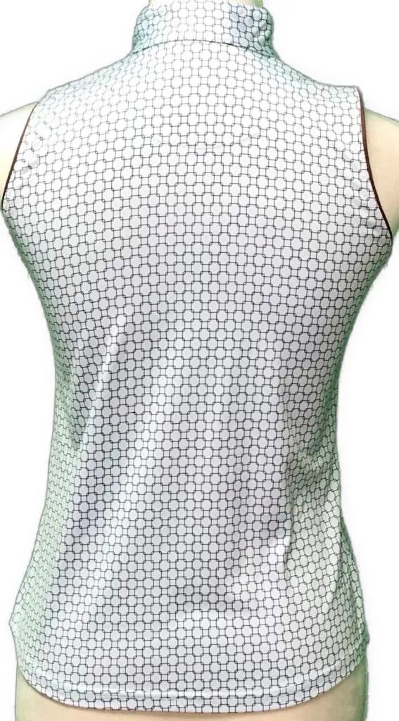 Sport Haley Pale Blue & Brown Print Sleeveless Golf Top Size XS