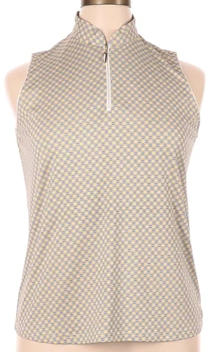 Sport Haley Yellow, White & Black Patterned Sleeveless Golf Top Size XL. MSP$74