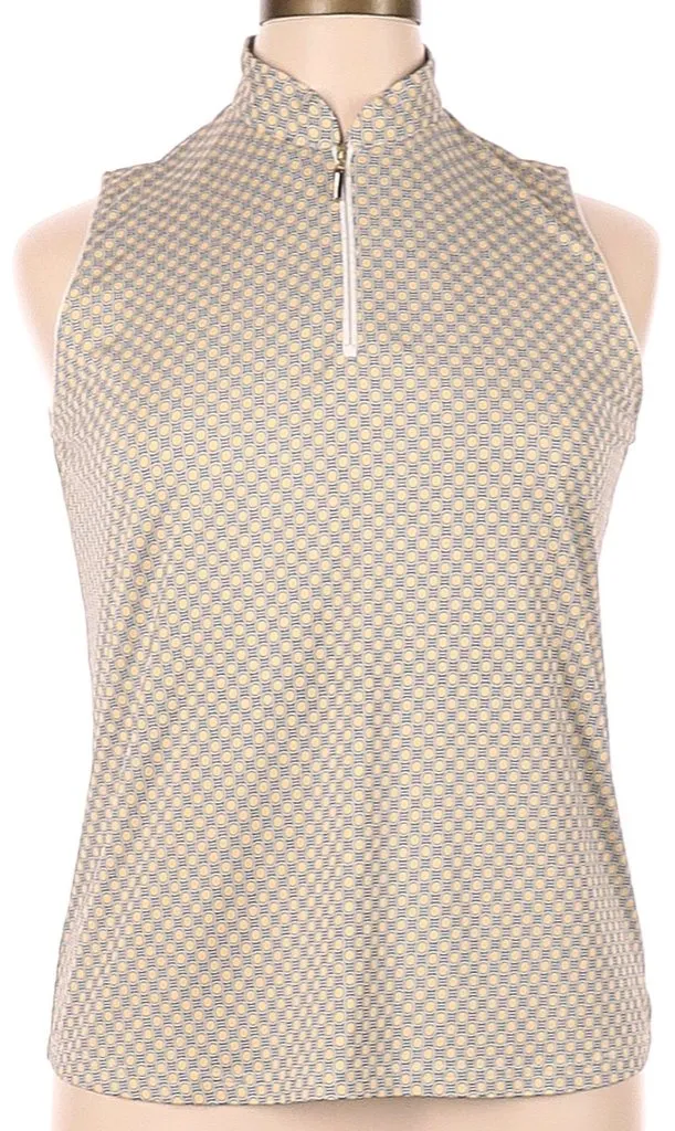 Sport Haley Yellow, White & Black Patterned Sleeveless Golf Top Size XL. MSP$74