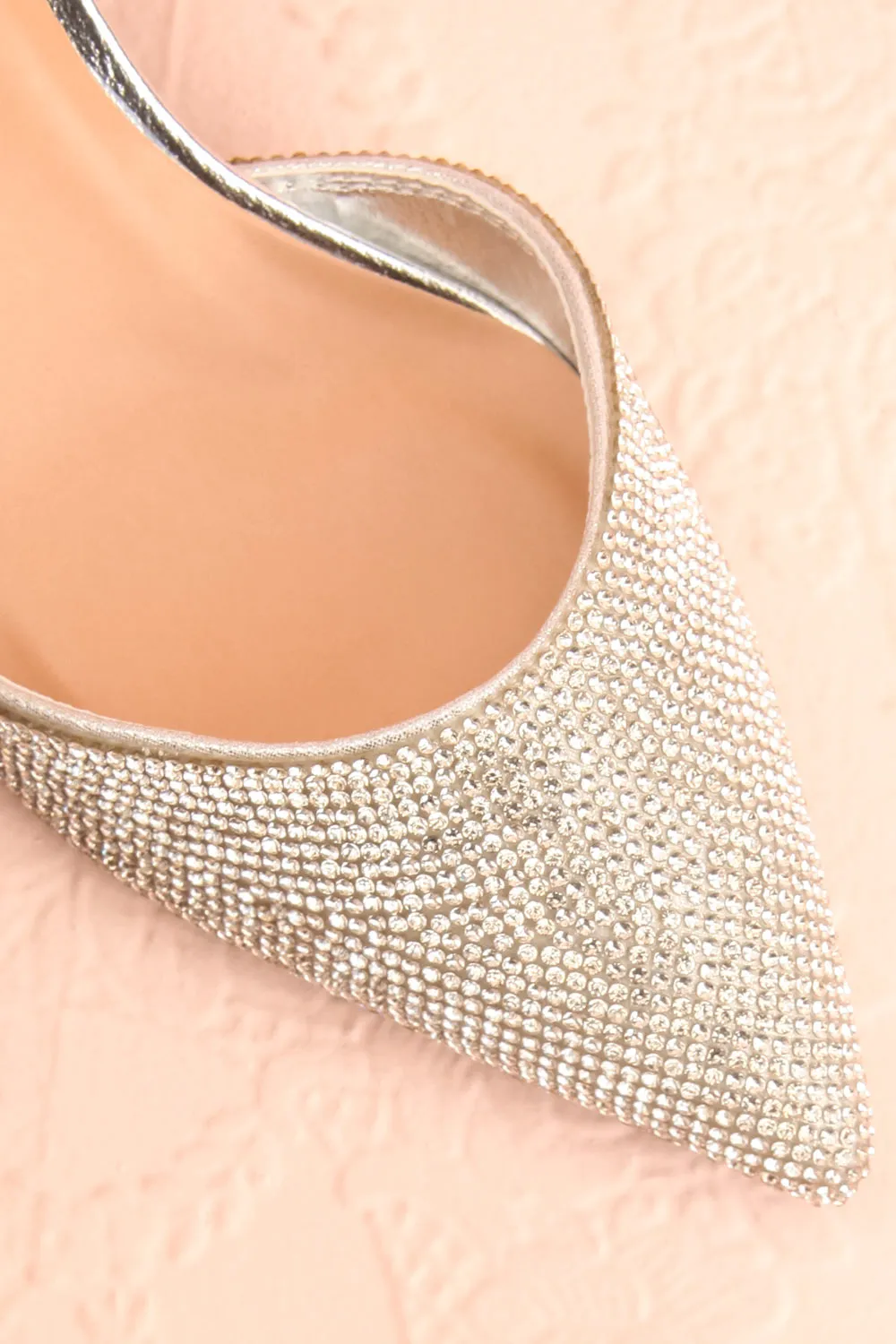 Starlight Silver | Pointed Toe Heels w/ Crystals
