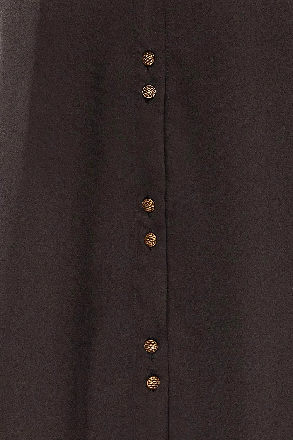 Stratford Black | Satin Shirt w/ Double Buttons