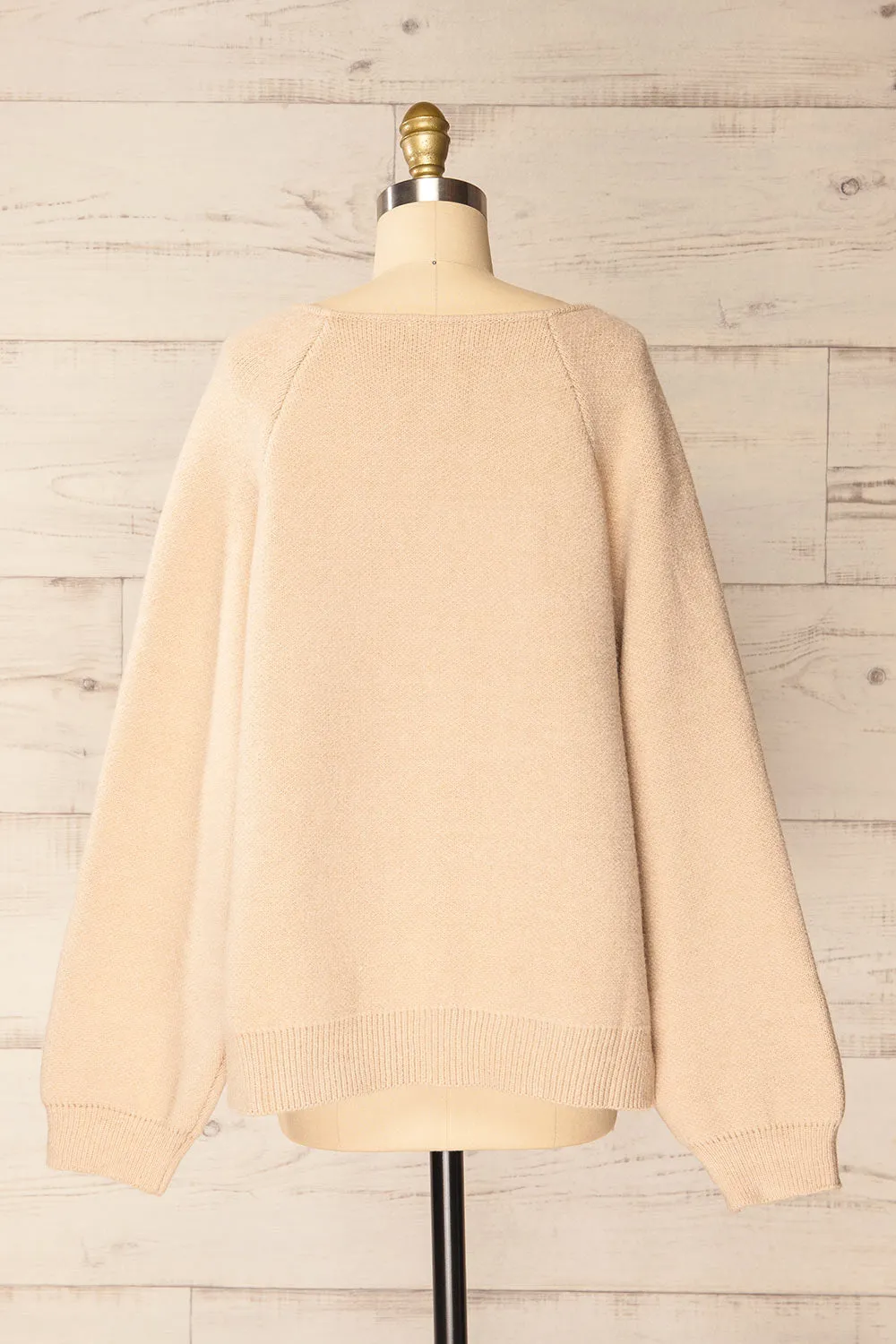 Stuttgart Beige | Thick Knit Open Cardigan