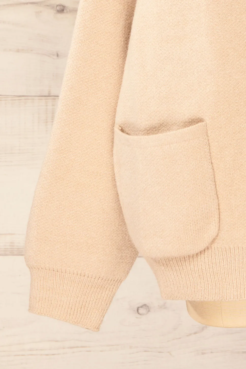 Stuttgart Beige | Thick Knit Open Cardigan
