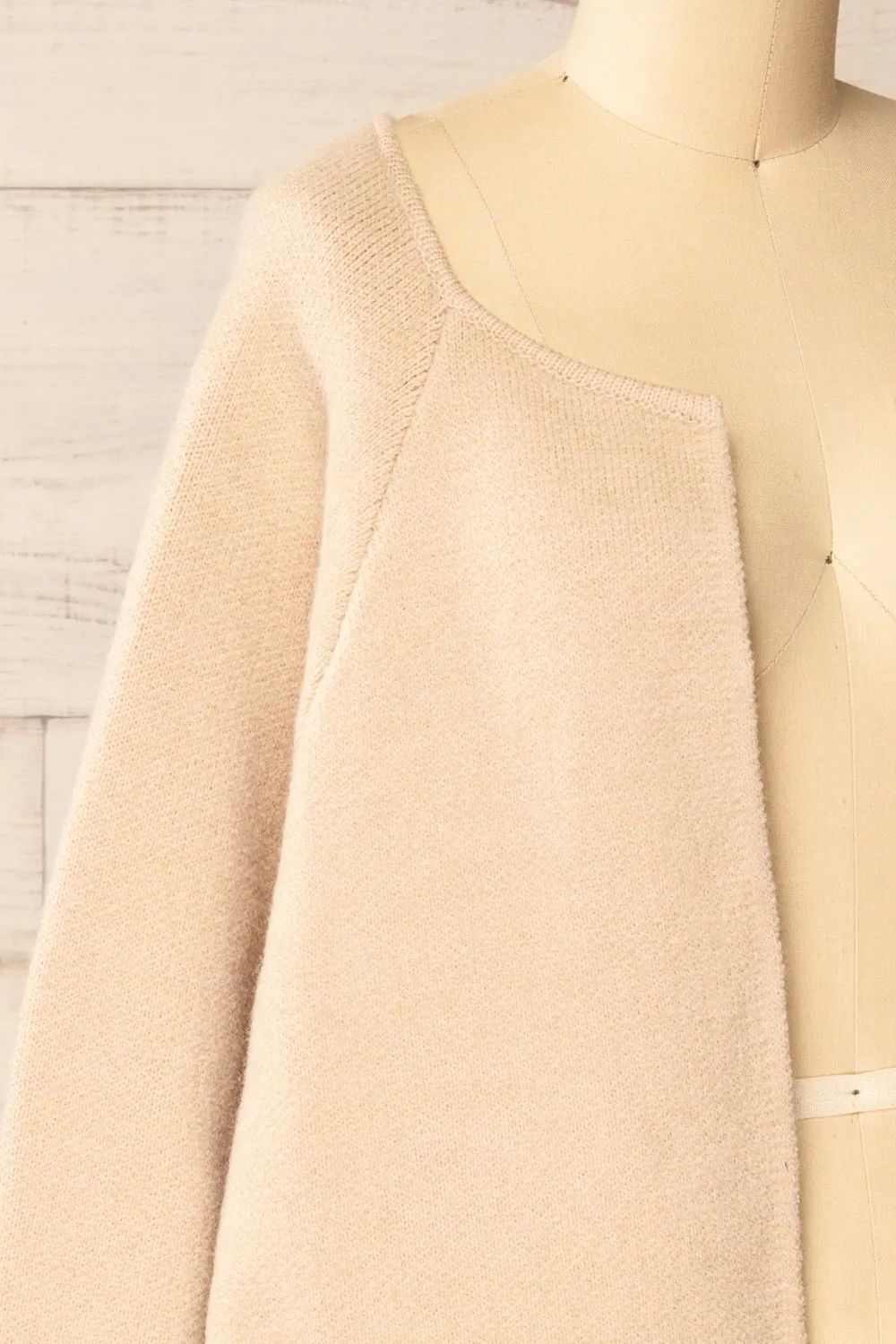 Stuttgart Beige | Thick Knit Open Cardigan