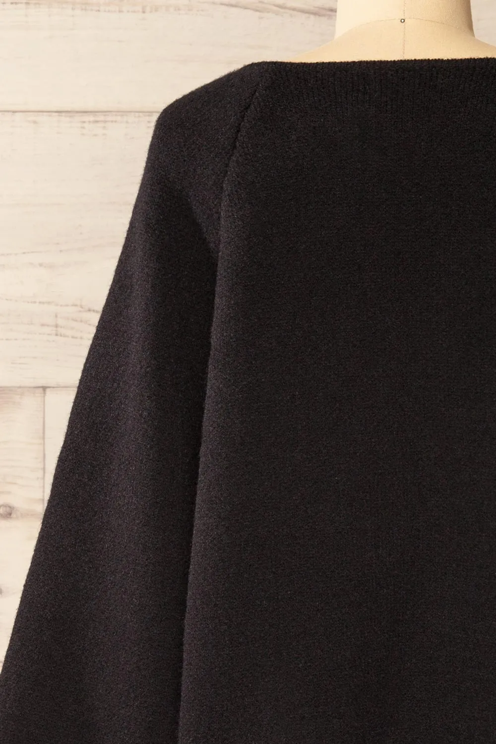 Stuttgart Black | Thick Knit Open Cardigan