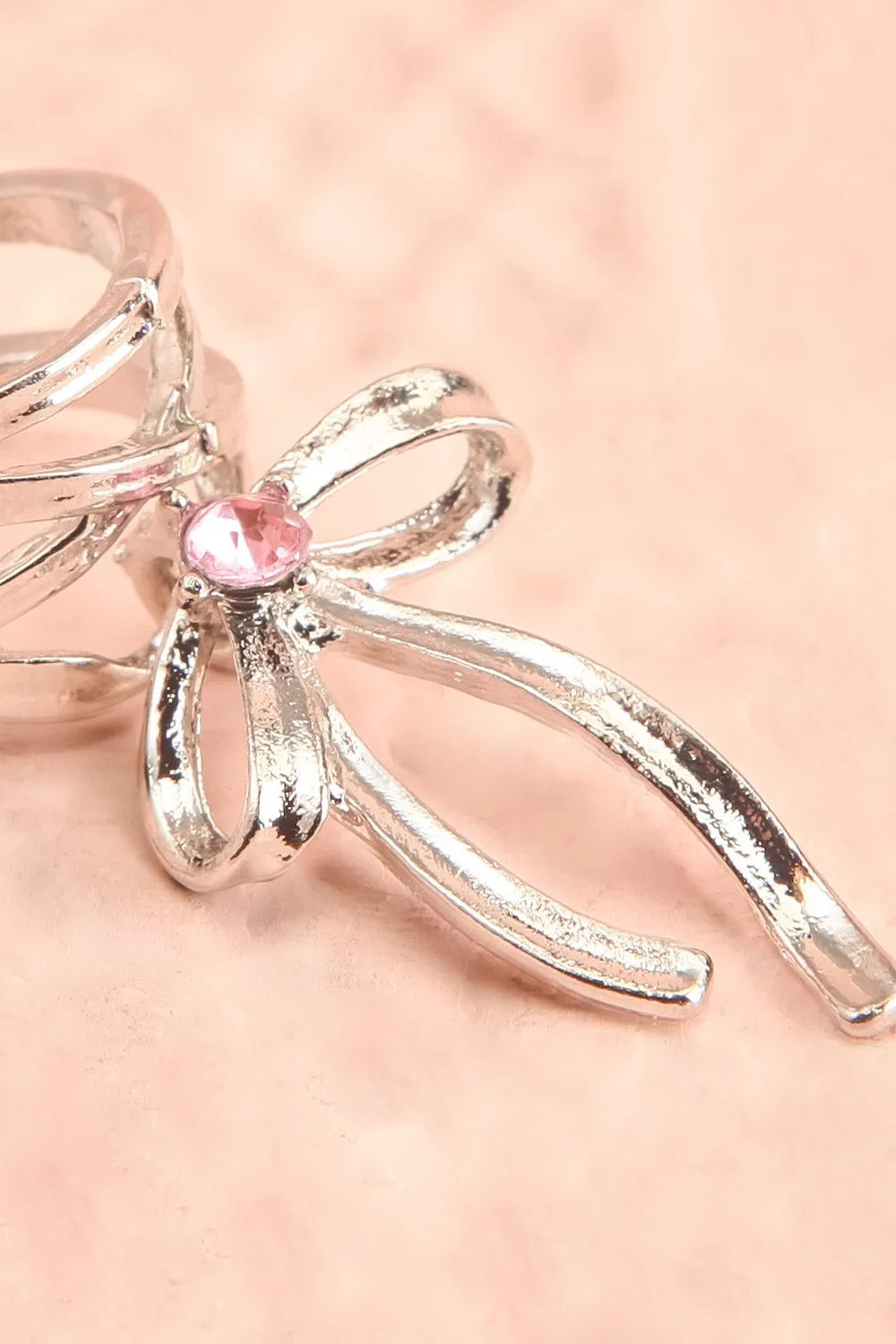 Sulfus | Silver Ear Cuff w/ Bow Charm