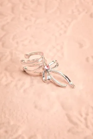 Sulfus | Silver Ear Cuff w/ Bow Charm