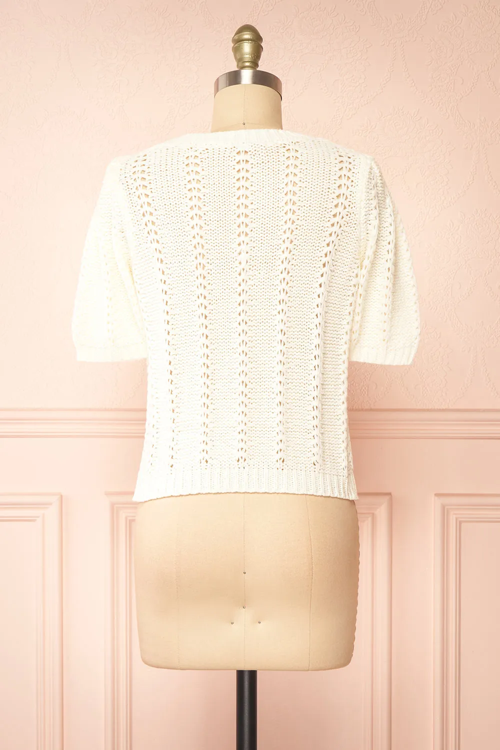 Sully | Cream Knit Shirt w/ Bows
