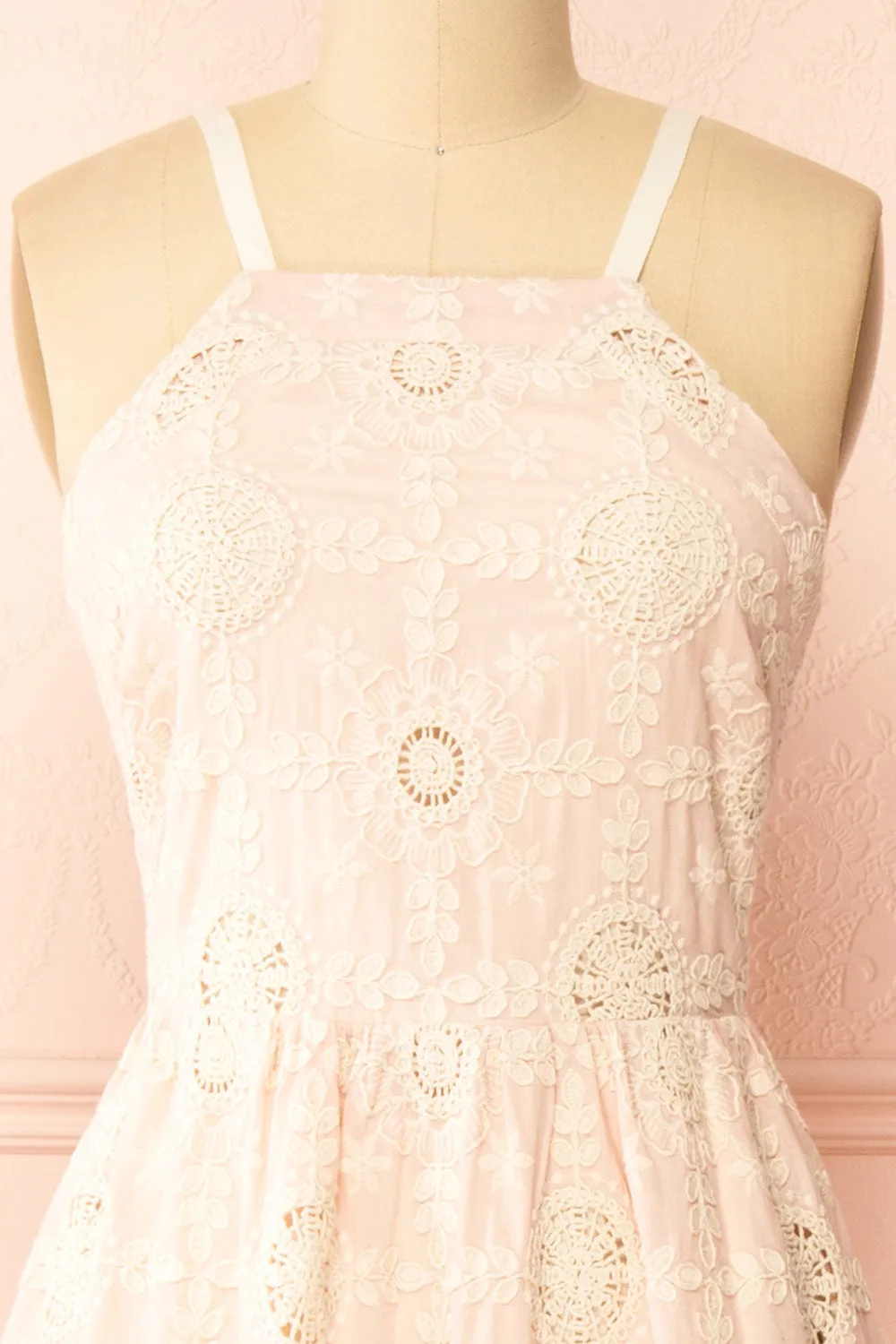 Susanne | Blush Floral Openwork Dress