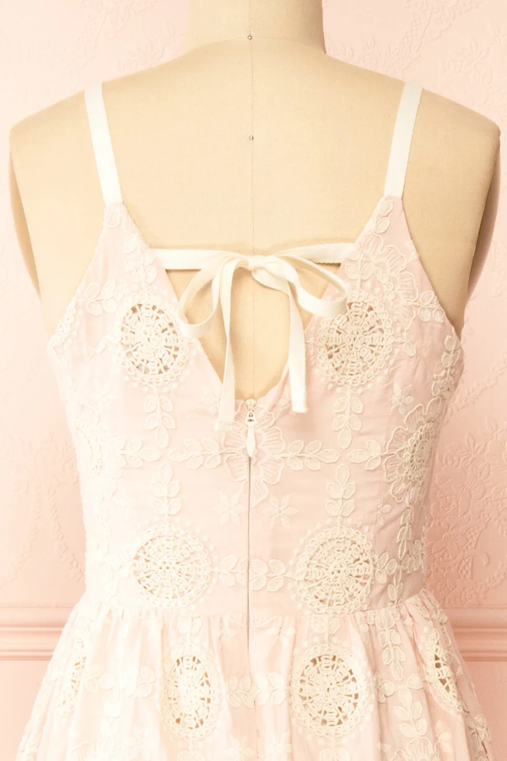 Susanne | Blush Floral Openwork Dress