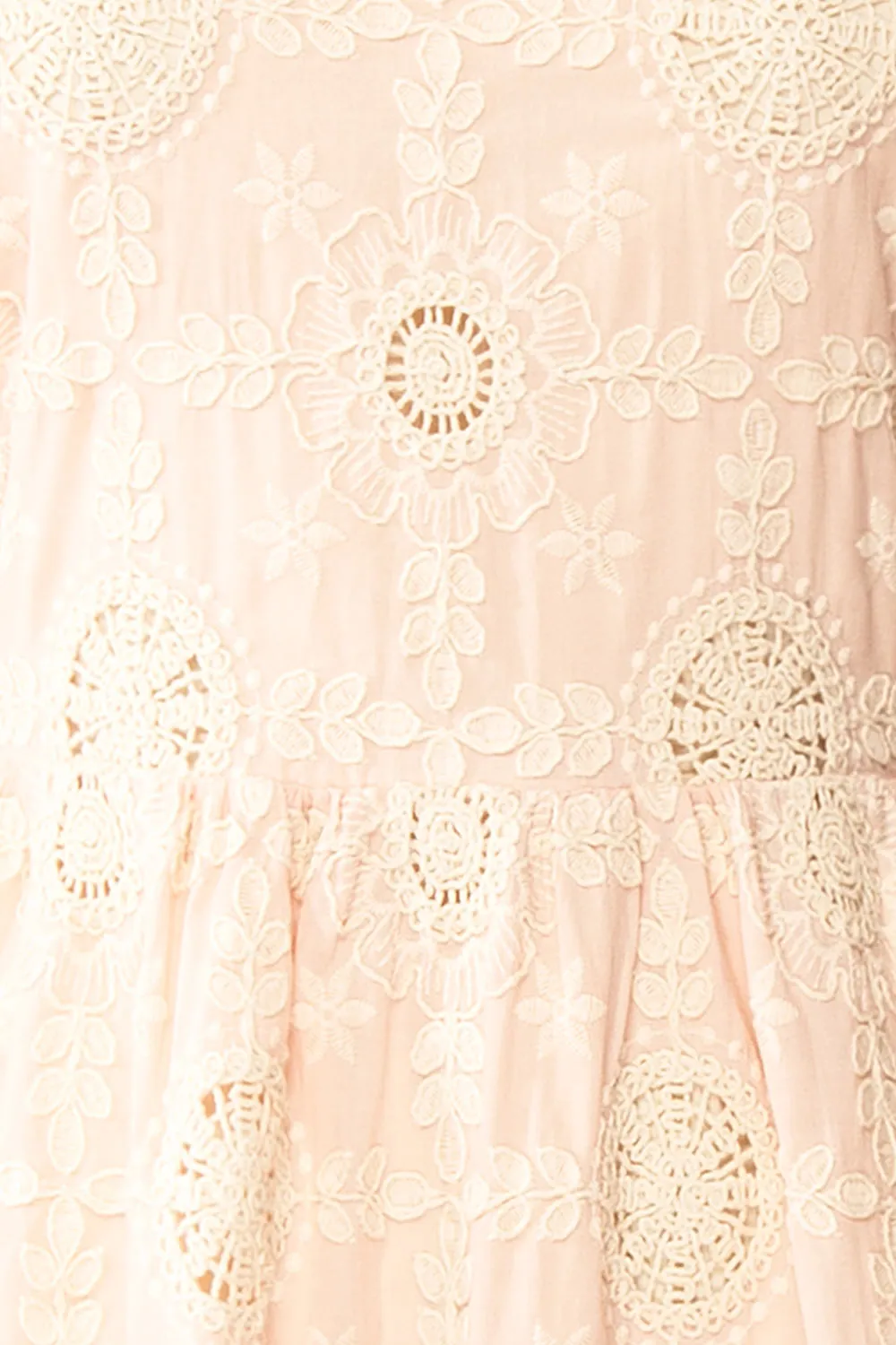 Susanne | Blush Floral Openwork Dress