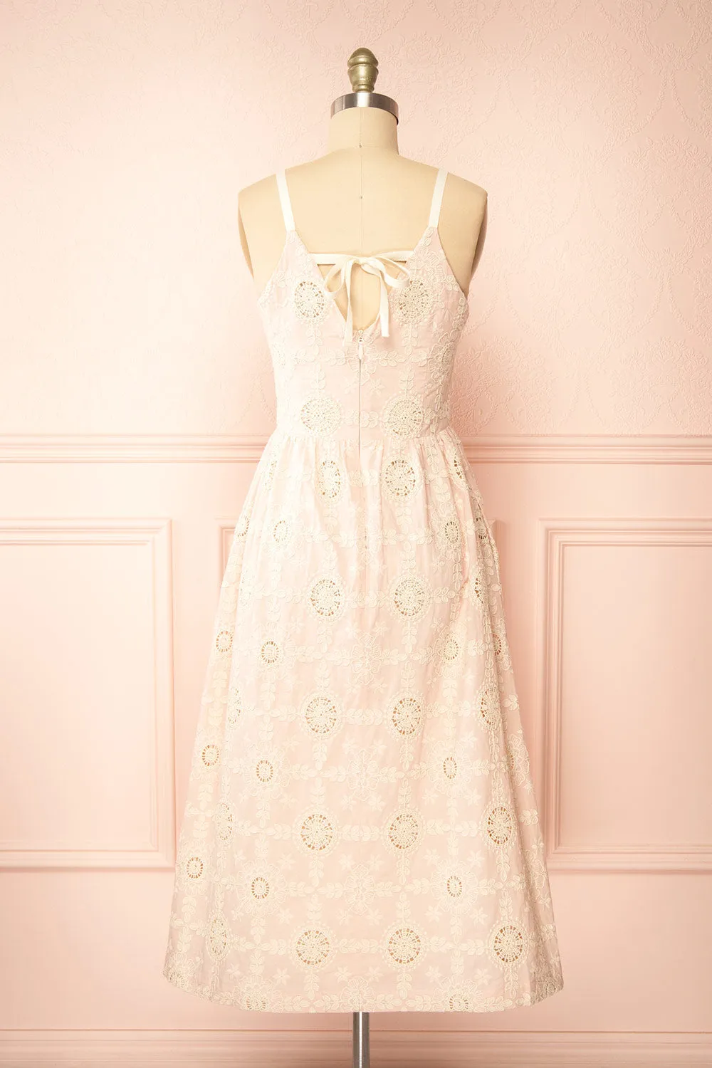 Susanne | Blush Floral Openwork Dress