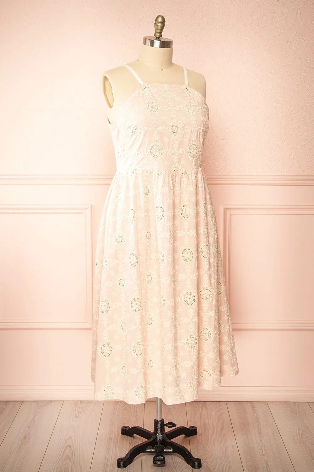 Susanne | Blush Floral Openwork Dress
