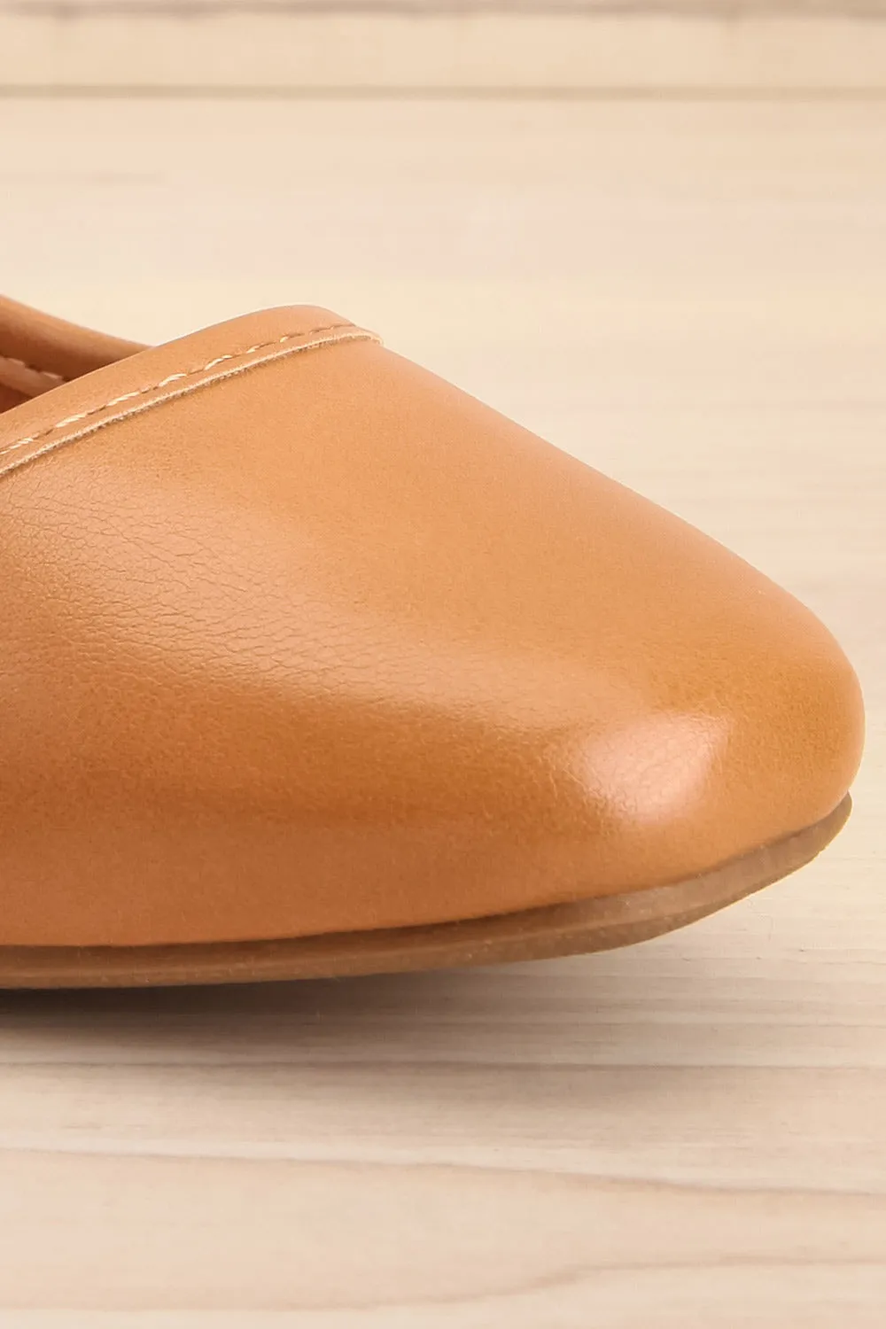 Sweepa Caramel | Ballerina Flats w/ Adjustable Strap