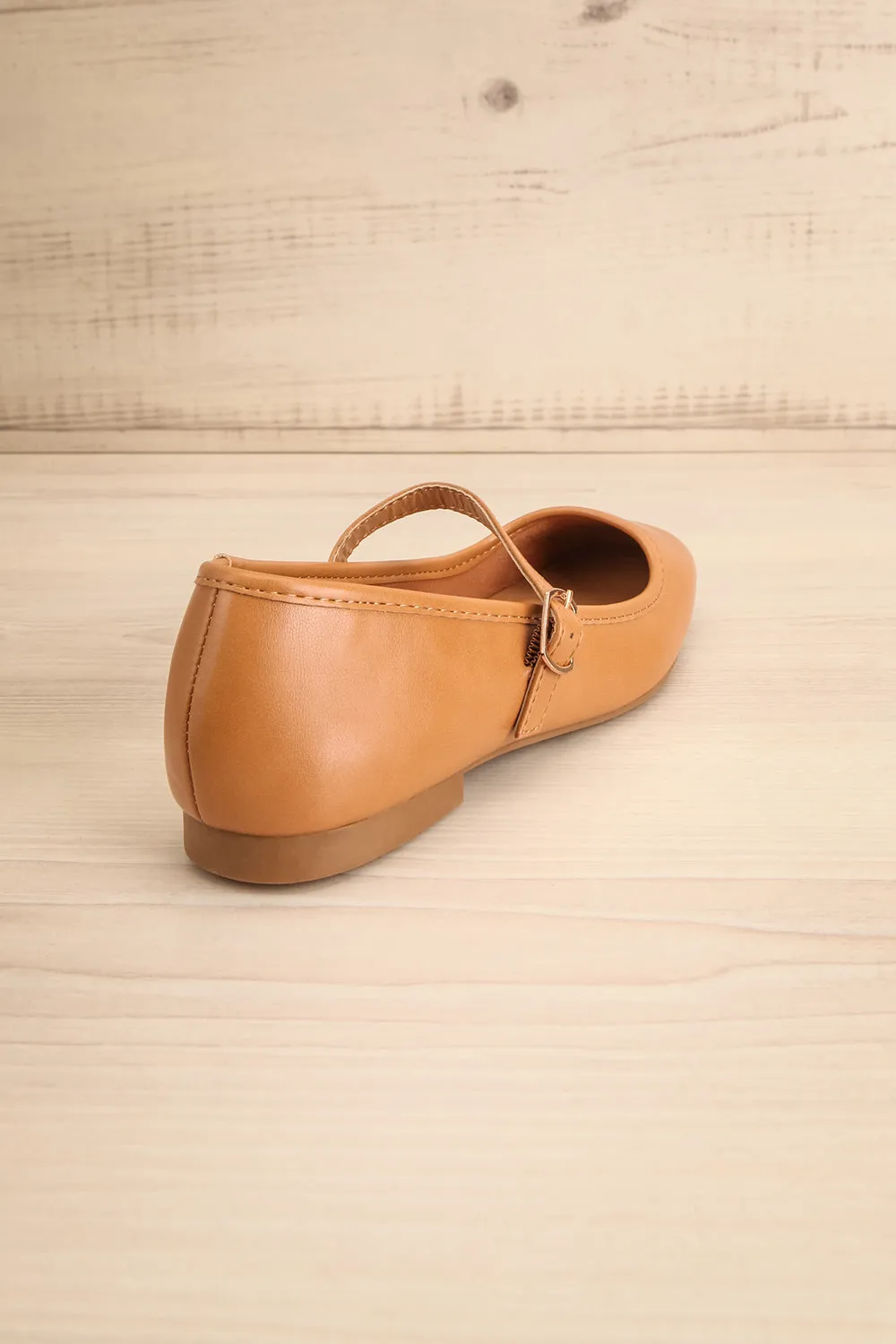 Sweepa Caramel | Ballerina Flats w/ Adjustable Strap