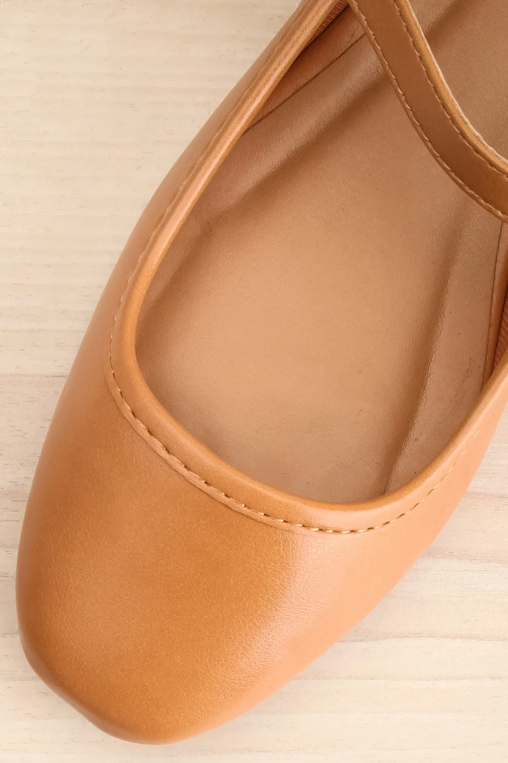 Sweepa Caramel | Ballerina Flats w/ Adjustable Strap