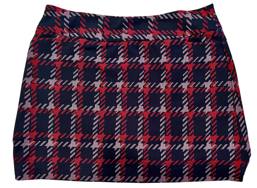 Tail Black & Red Herringbone Pull-on Golf Skort Size 14 MSP$96