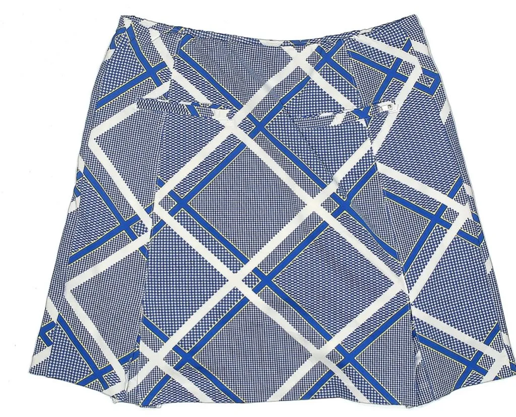 Tail Blue & White Windowpane Skort w/ Yellow Size S. MSP$92