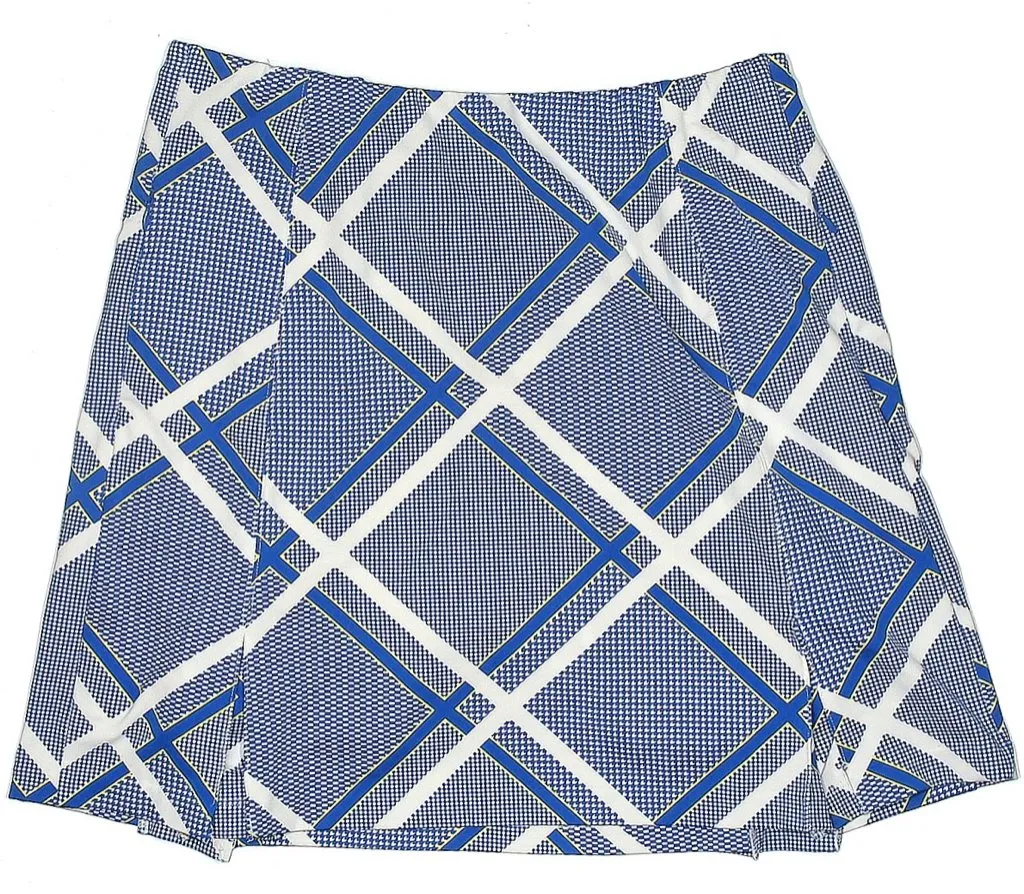 Tail Blue & White Windowpane Skort w/ Yellow Size S. MSP$92