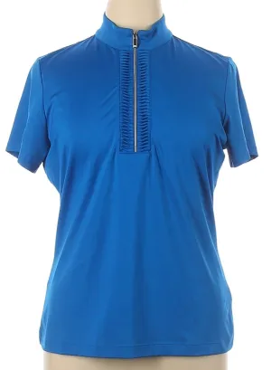 Tail Deep Turquoise Zip Mock Short Sleeve Golf Top Size XL. MSP$90
