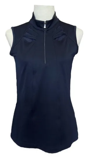 Tail Navy Sleeveless Zip Mock Sleeveless Golf Top Size S MSP$80