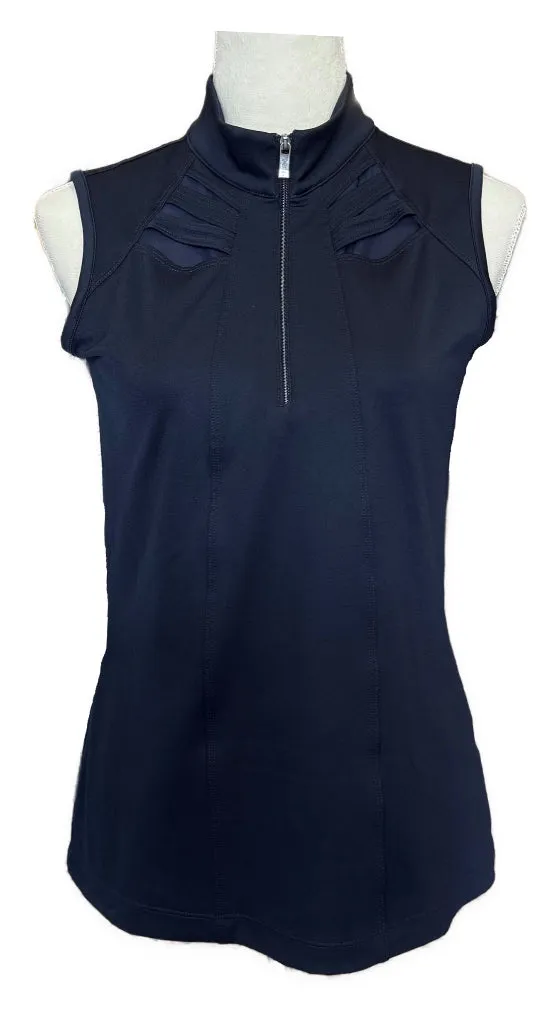 Tail Navy Sleeveless Zip Mock Sleeveless Golf Top Size S MSP$80