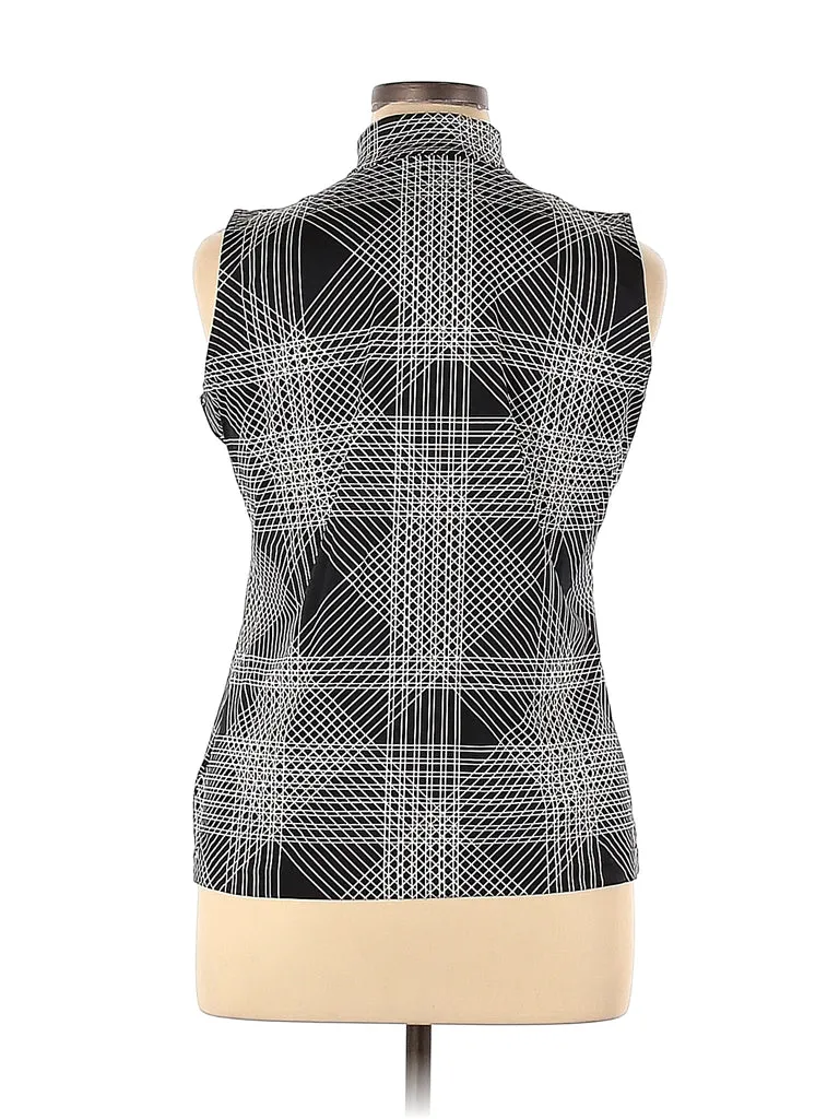 Tail Sleeveless Black & White Sleeveless Golf Top with Blue Flower Size S MSP$92