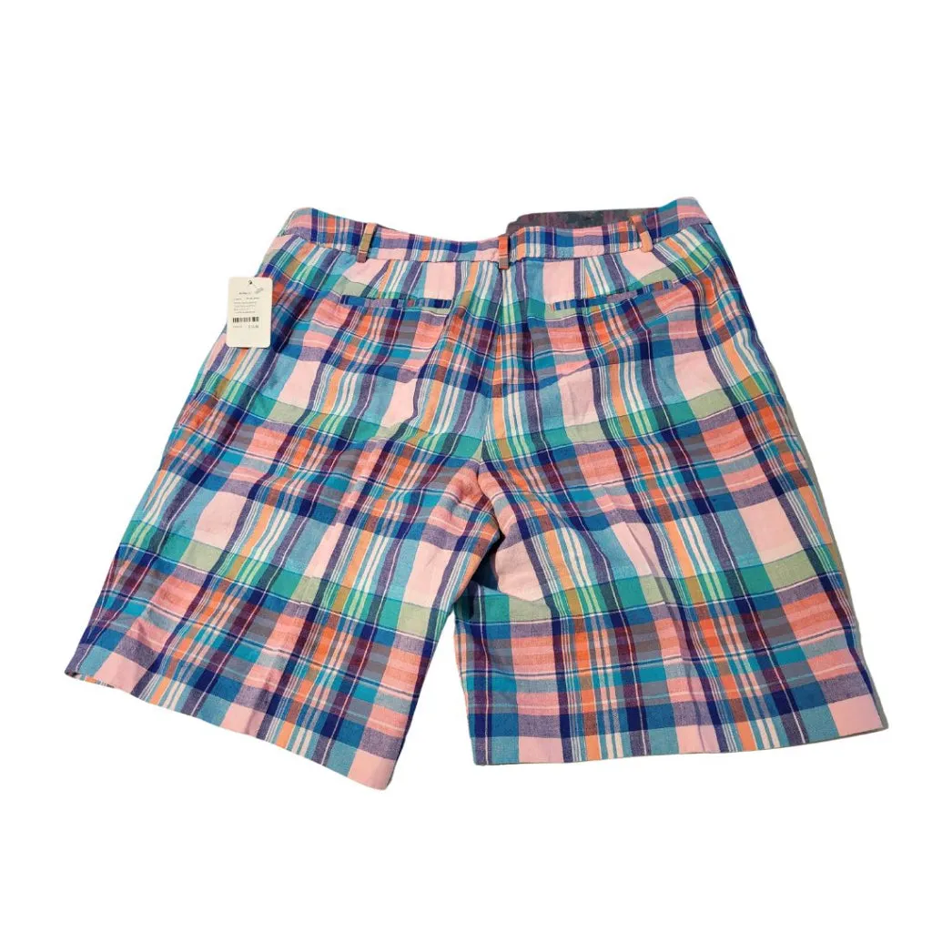 Talbots Multicolored Plaid Patterned Golf Shorts Size 16
