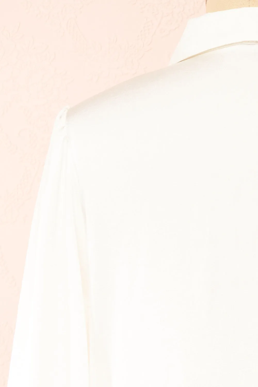 Talie Ivory | Textured Chiffon Button-Up Blouse