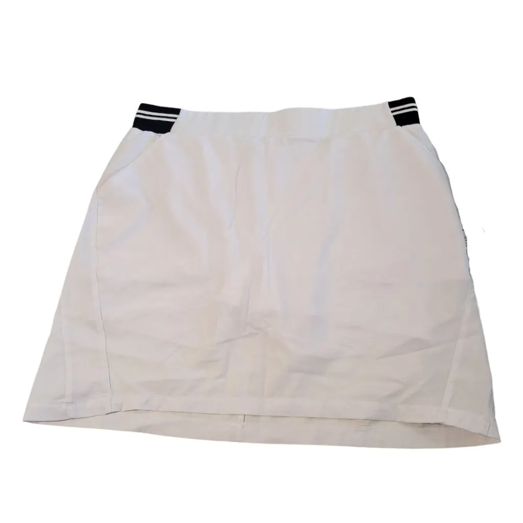 Tee Time White Golf Skort w. Black Banded Waist Size M MSP$68