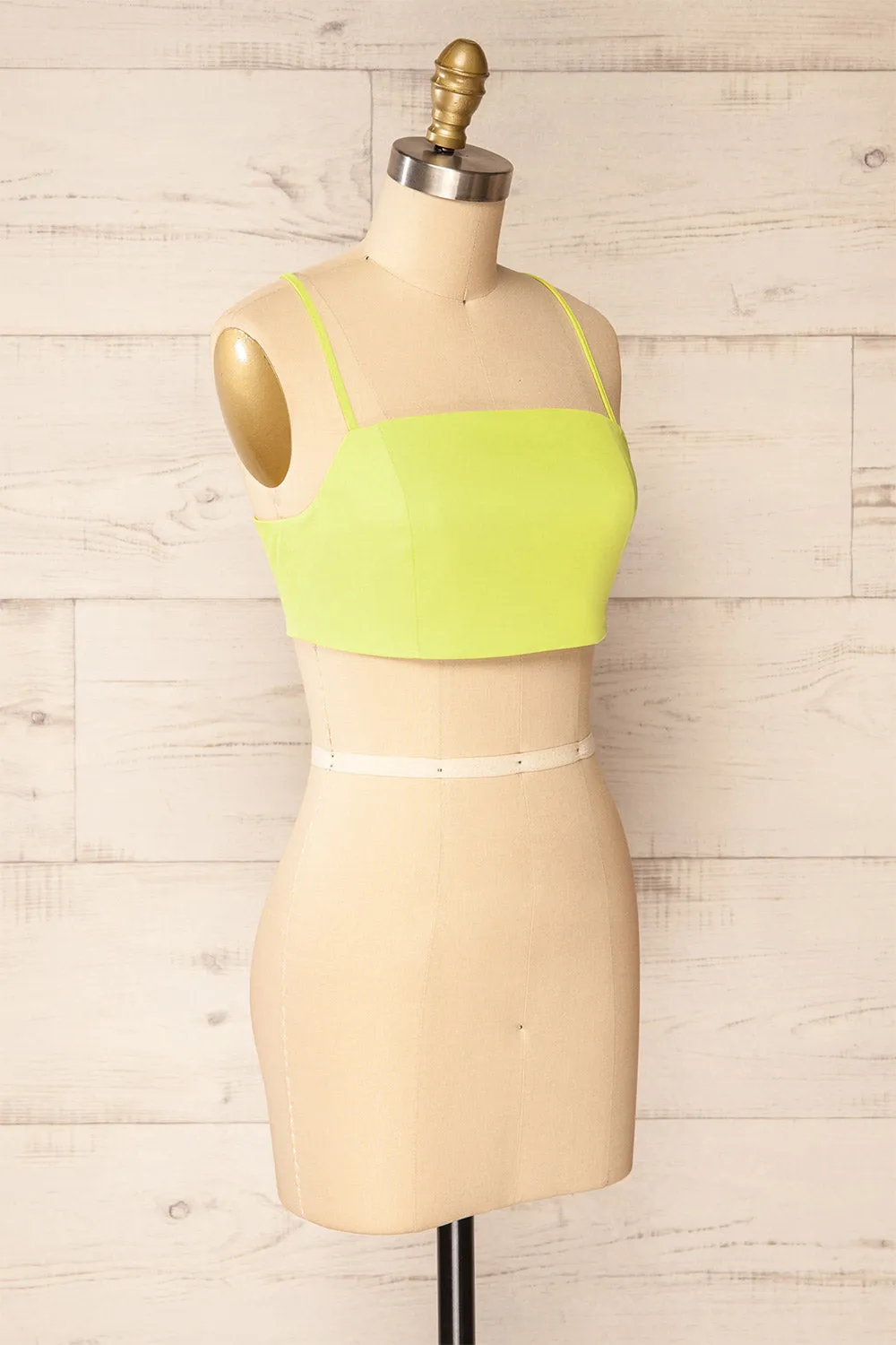 Toluca Green | Lace-Up Back Crop Top
