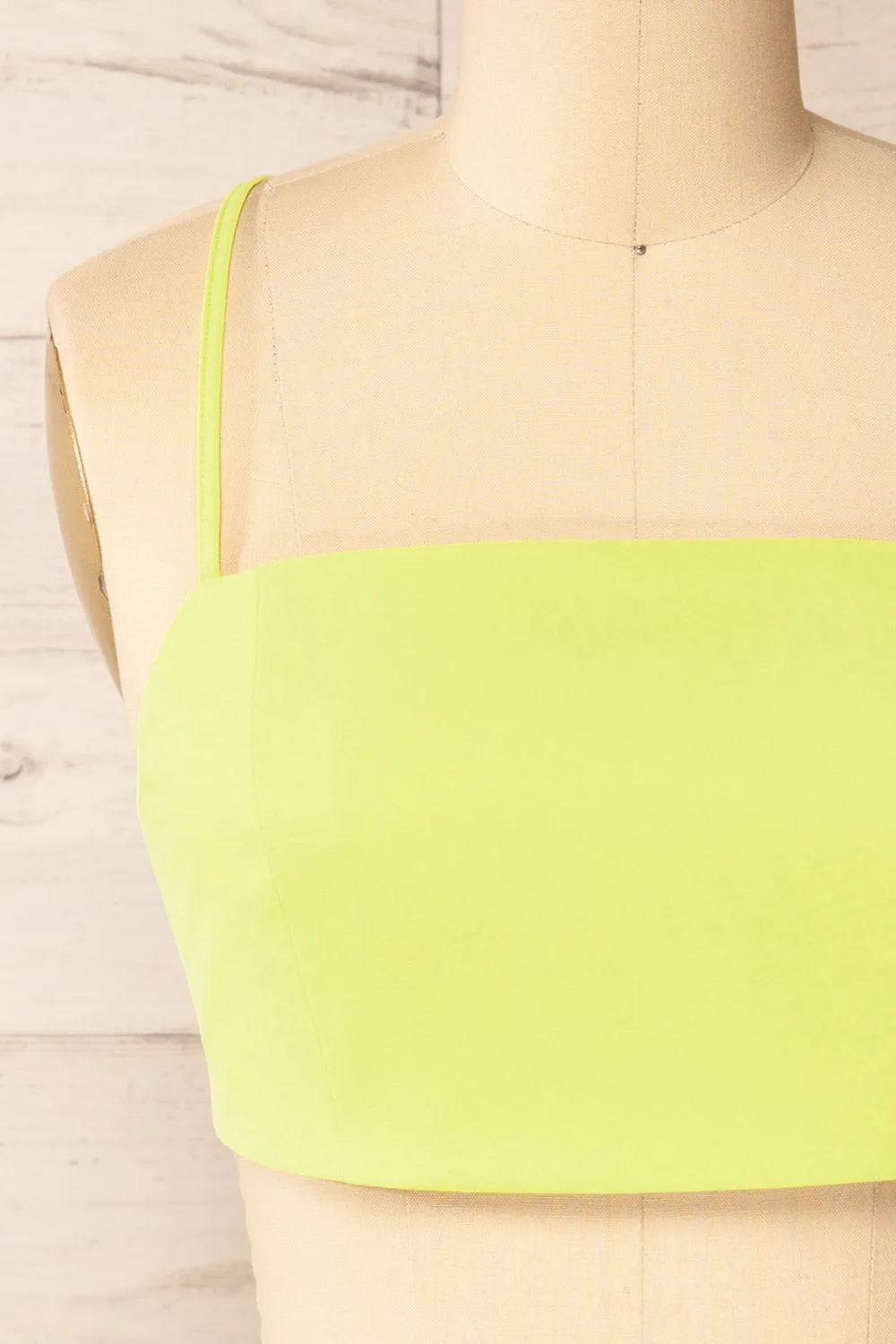 Toluca Green | Lace-Up Back Crop Top