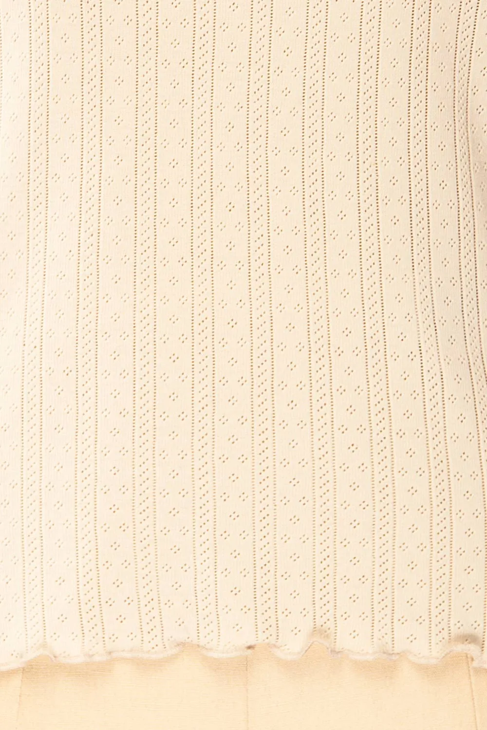 Toulon Beige | Long Sleeve Lace-Knit Top