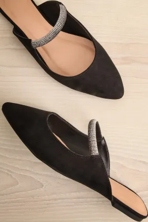 Tralee | Black Mules w/ Pointed Toe