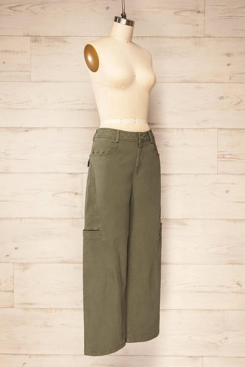 Trax Khaki | Mid-Rise Cargo Pants