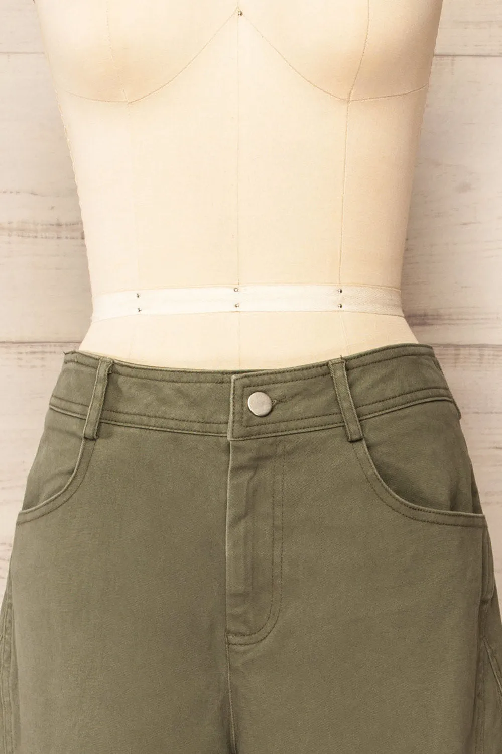 Trax Khaki | Mid-Rise Cargo Pants