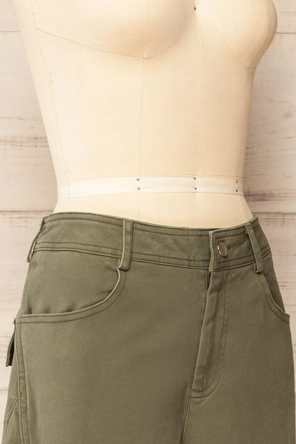 Trax Khaki | Mid-Rise Cargo Pants