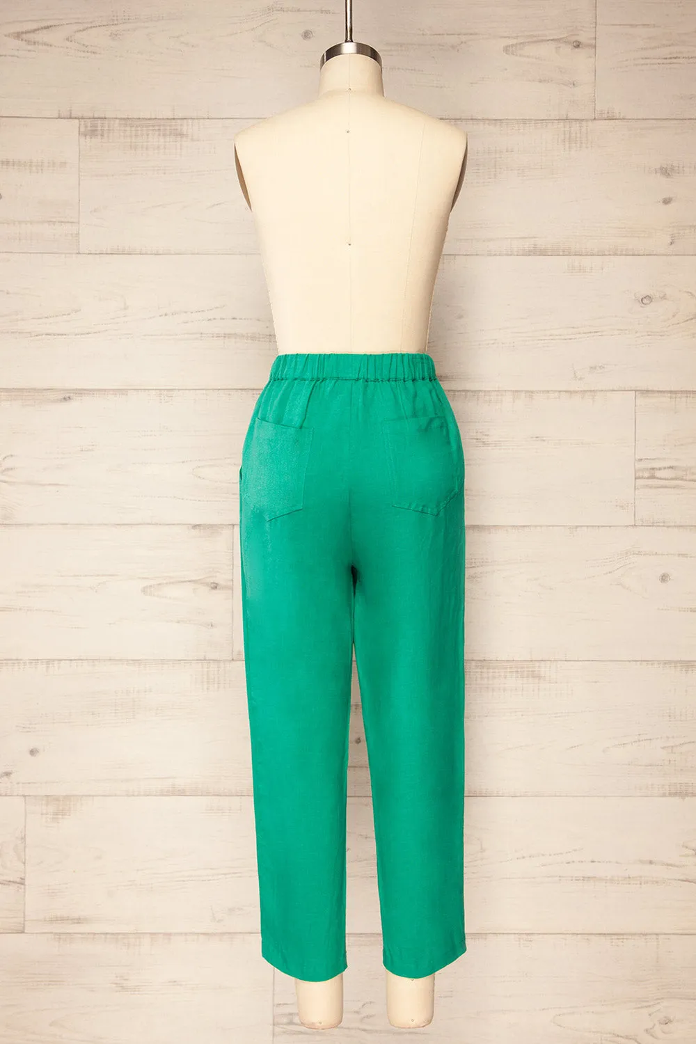 Trincao Green | Linen Pants with Drawstrings