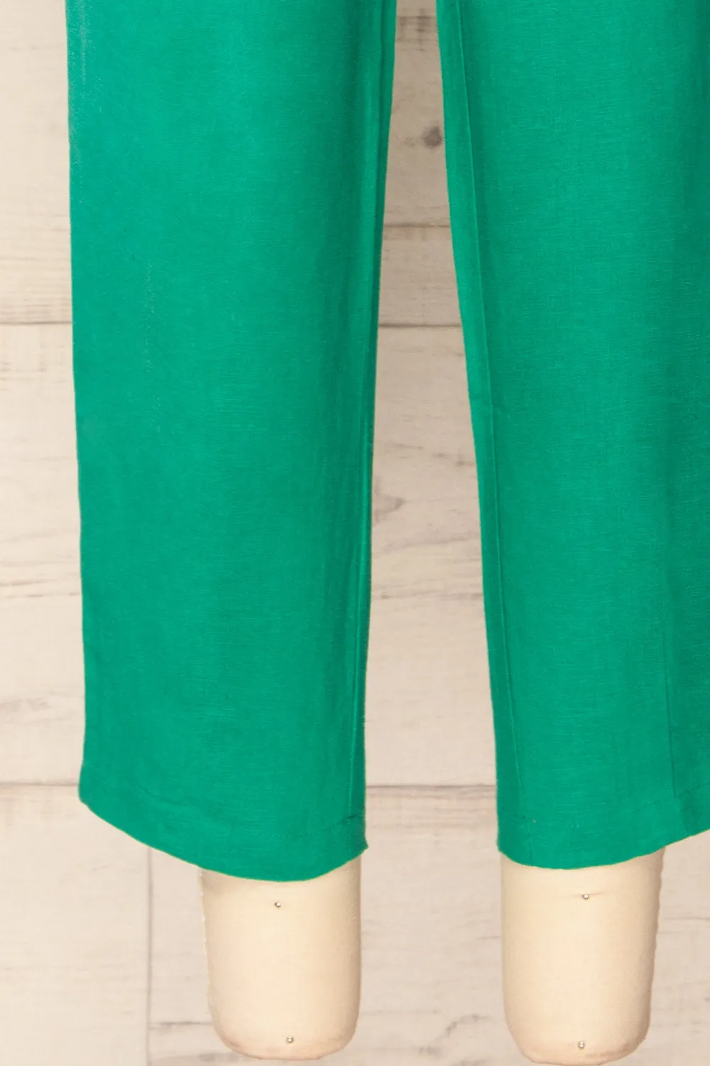 Trincao Green | Linen Pants with Drawstrings