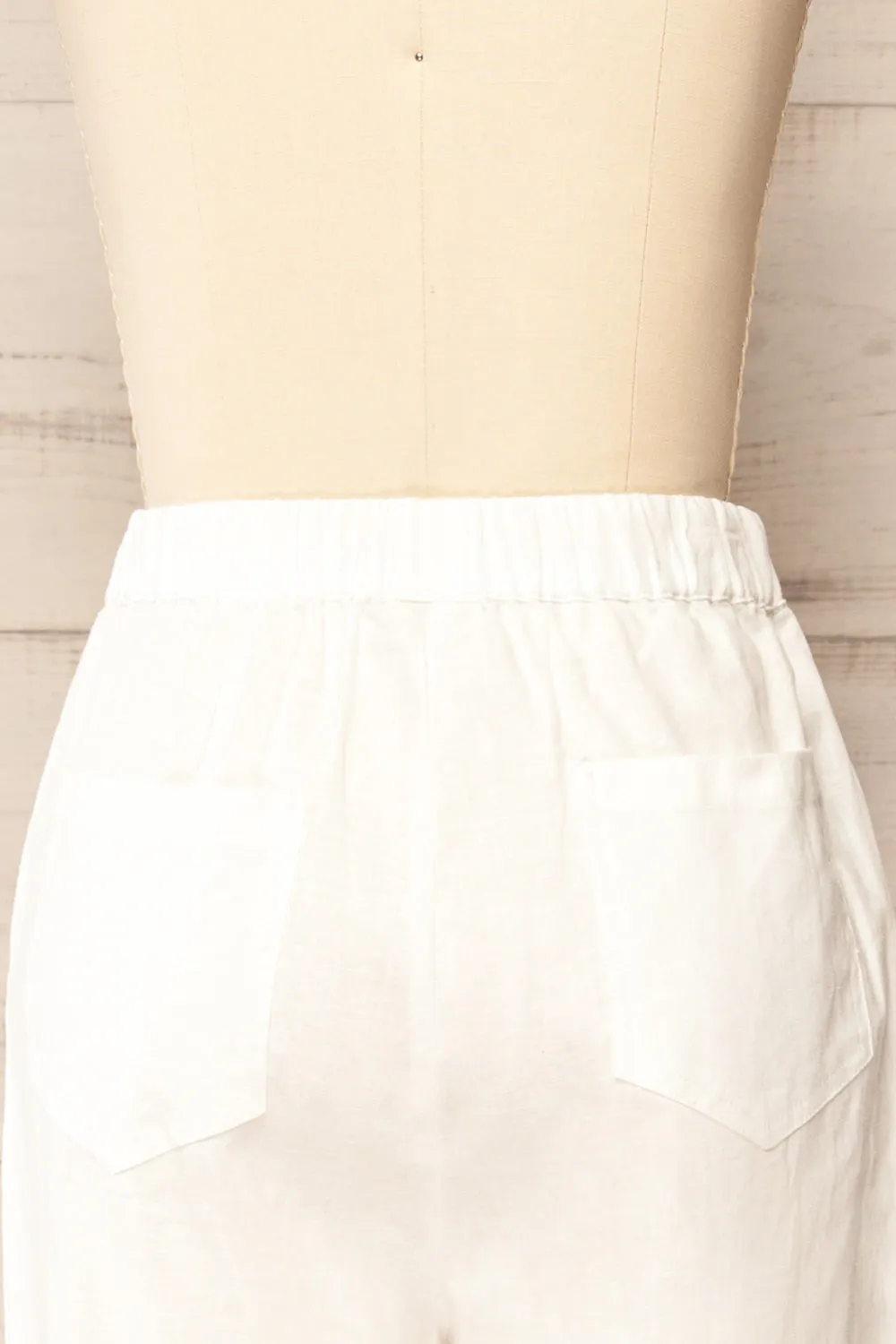 Trincao White | Linen Pants with Drawstrings