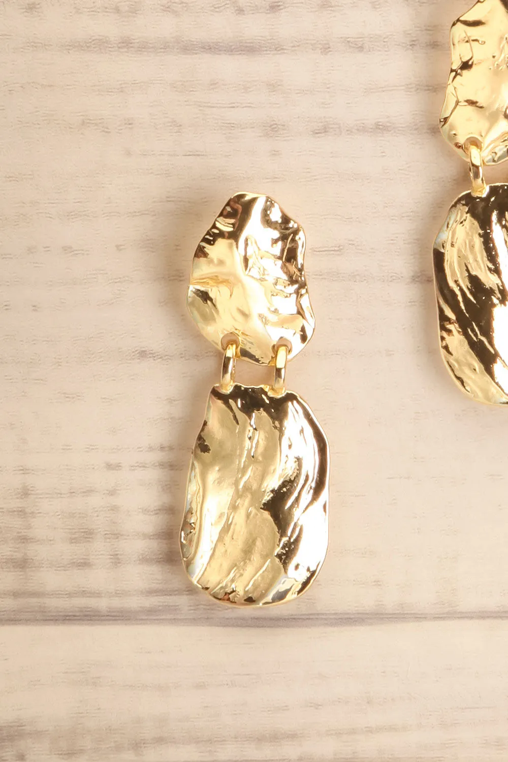 Tripoli Gold | Textured Pendent Earrings