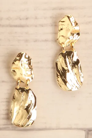 Tripoli Gold | Textured Pendent Earrings