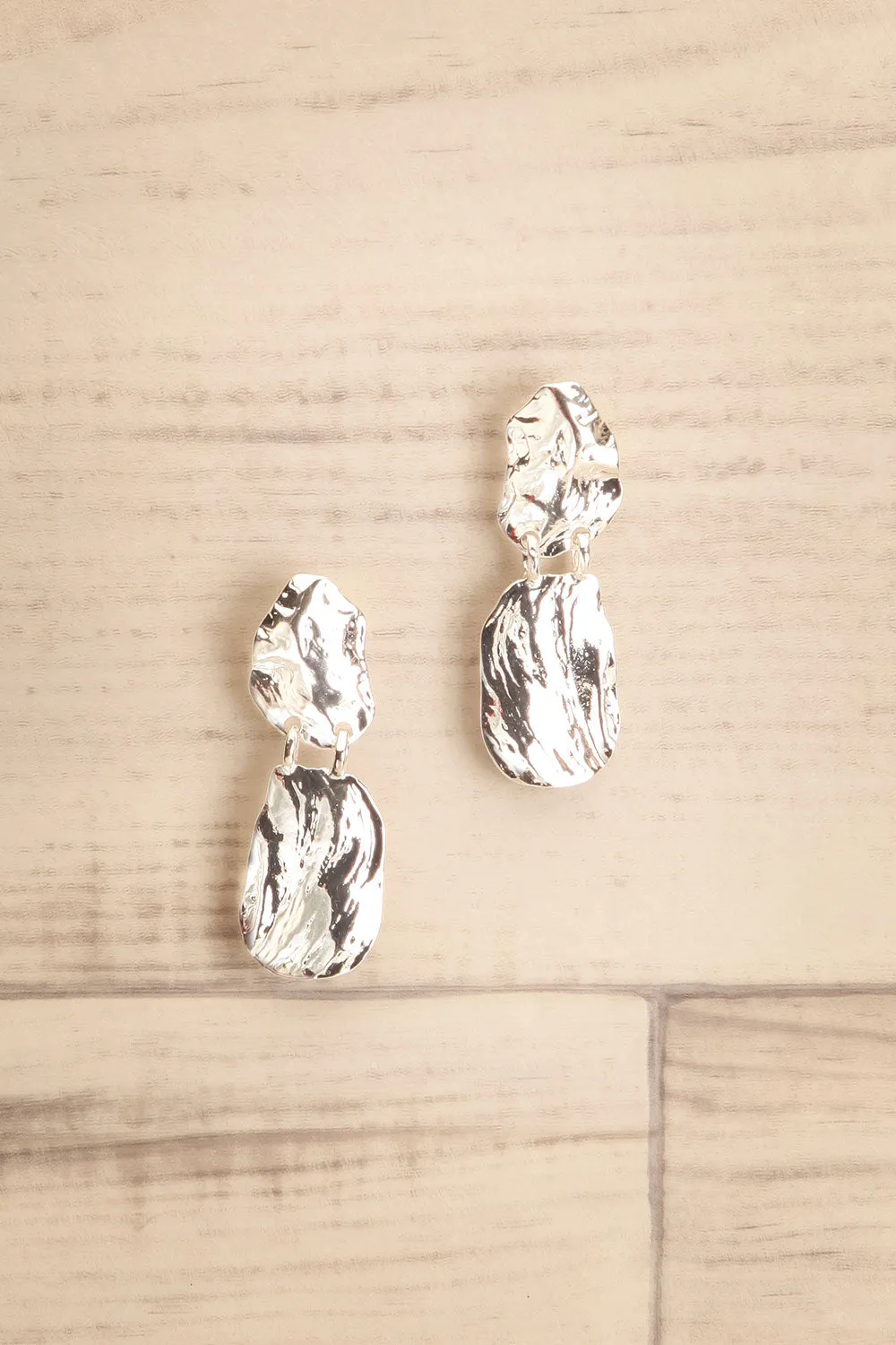 Tripoli Silver | Textured Pendent Earrings