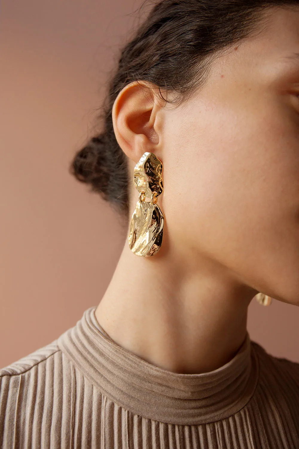 Tripoli Silver | Textured Pendent Earrings