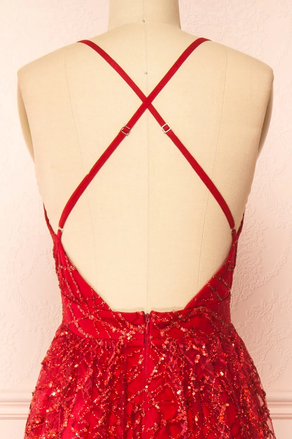Tyffen Burgundy | Sequin Maxi Dress